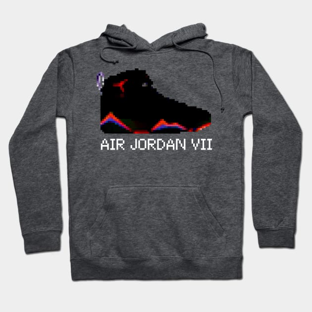 AIR JORDAN VII RETRO PIXELATED ART SHOE COLLECTION Hoodie by Buff Geeks Art